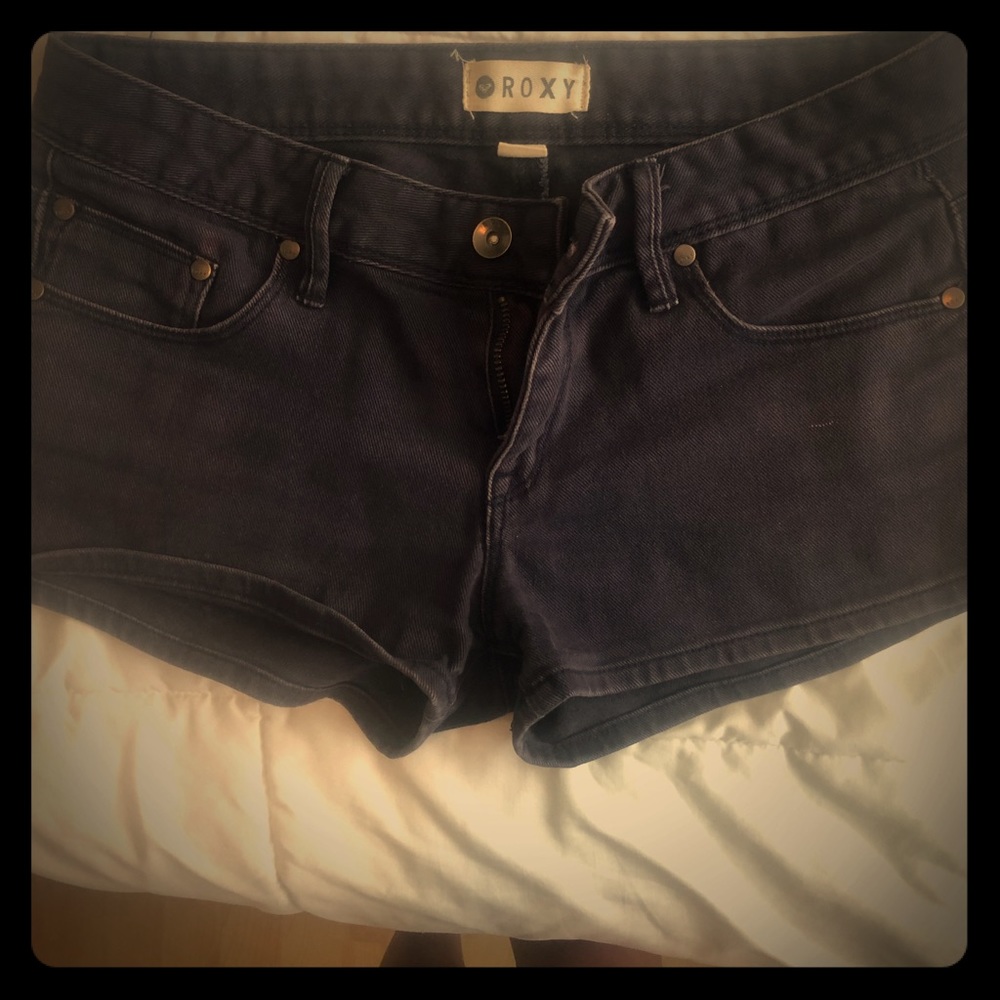 Roxy navy denim short shorts